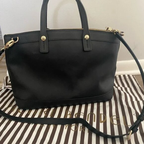 Classic Henri Bendel black saffiano leather satchel medium shoulder bag - Picture 5 of 5